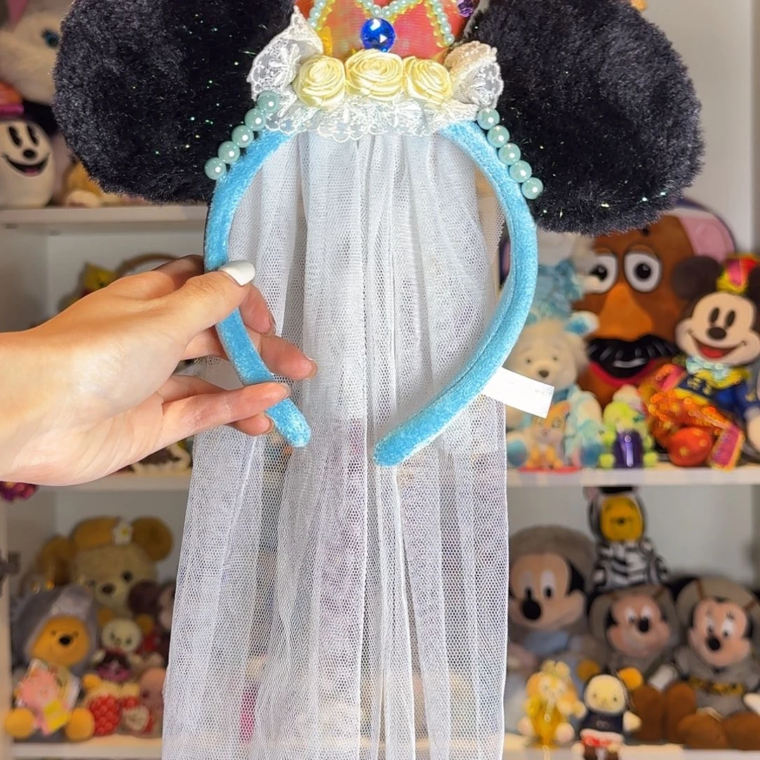 毛绒米妮头纱发箍