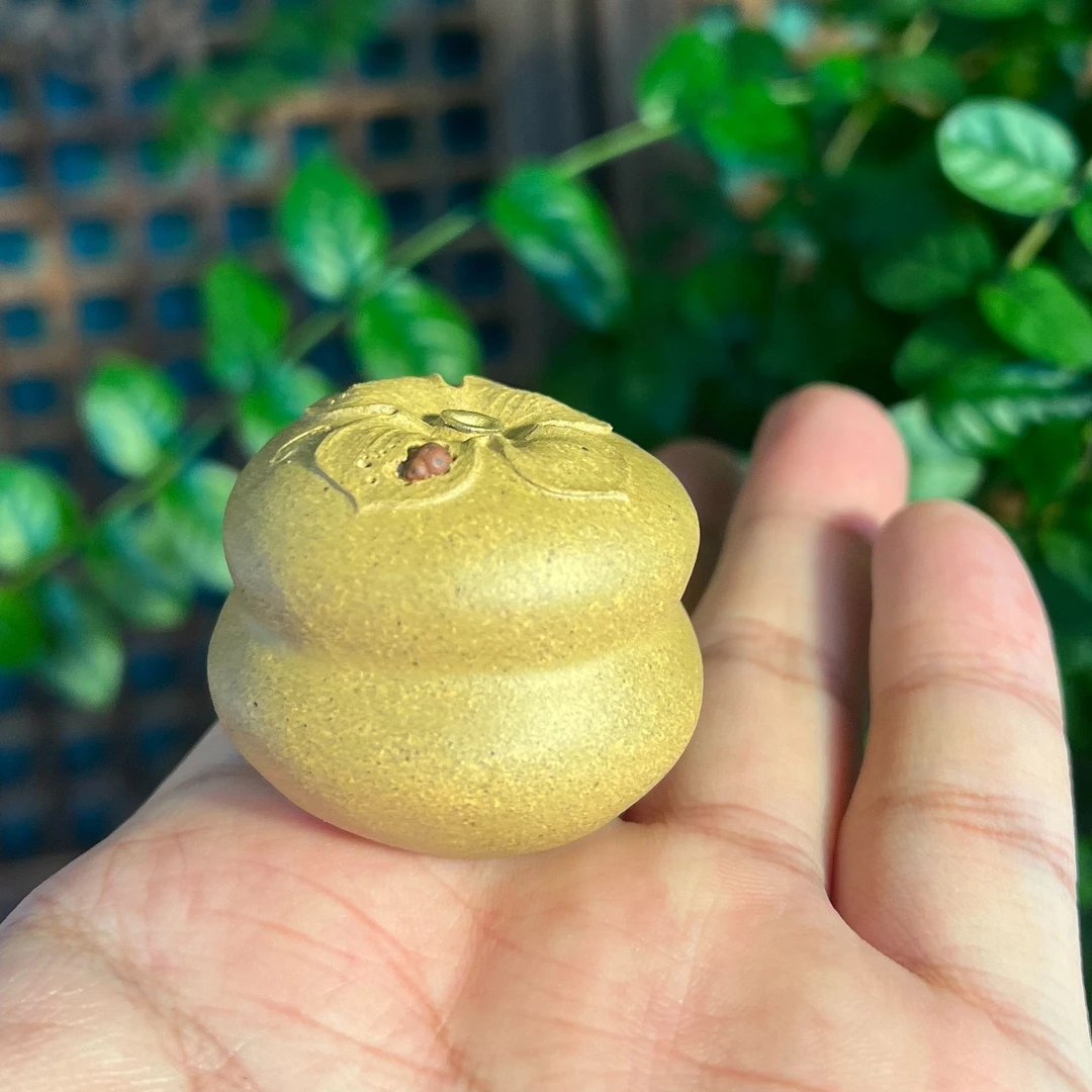 砂宴张月莫逐原创《柿柿如意》香插盖置宜兴原矿紫砂黄金段全手制作