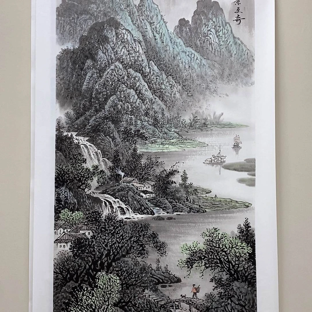 森***海国画杜平中堂三件套（不带框）