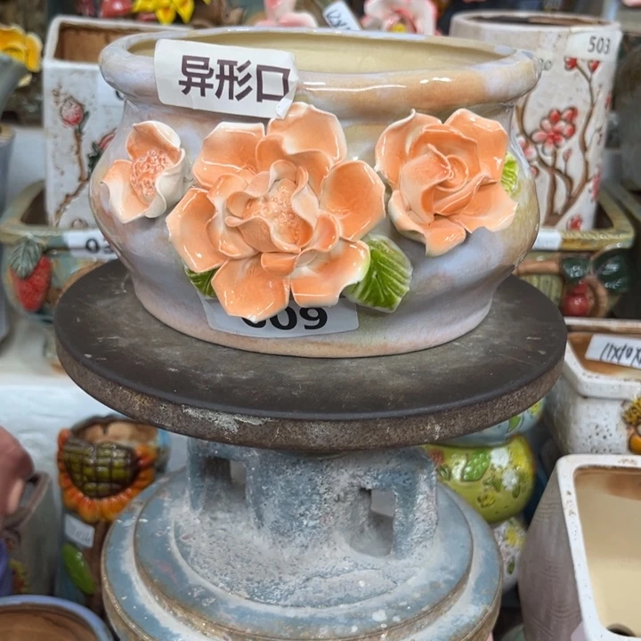 紫砂花盆粗陶材质多肉花盆