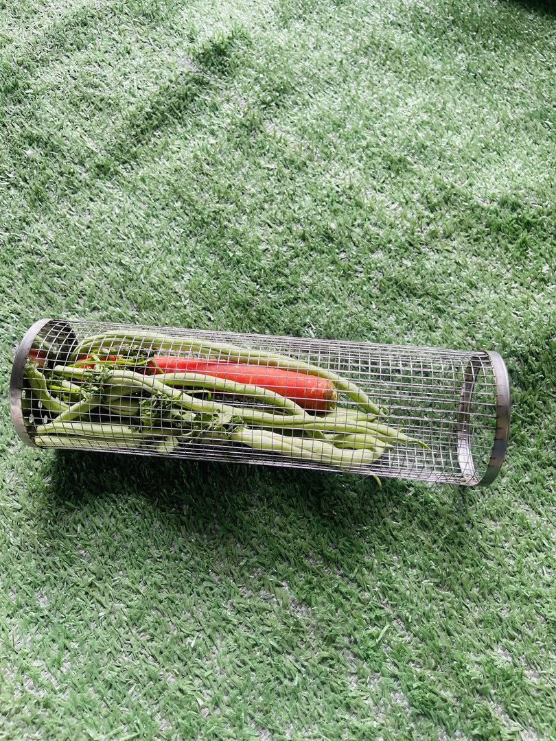 【取暖炉】户外滚动烧烤笼加厚不绣钢圆形便携式多功能