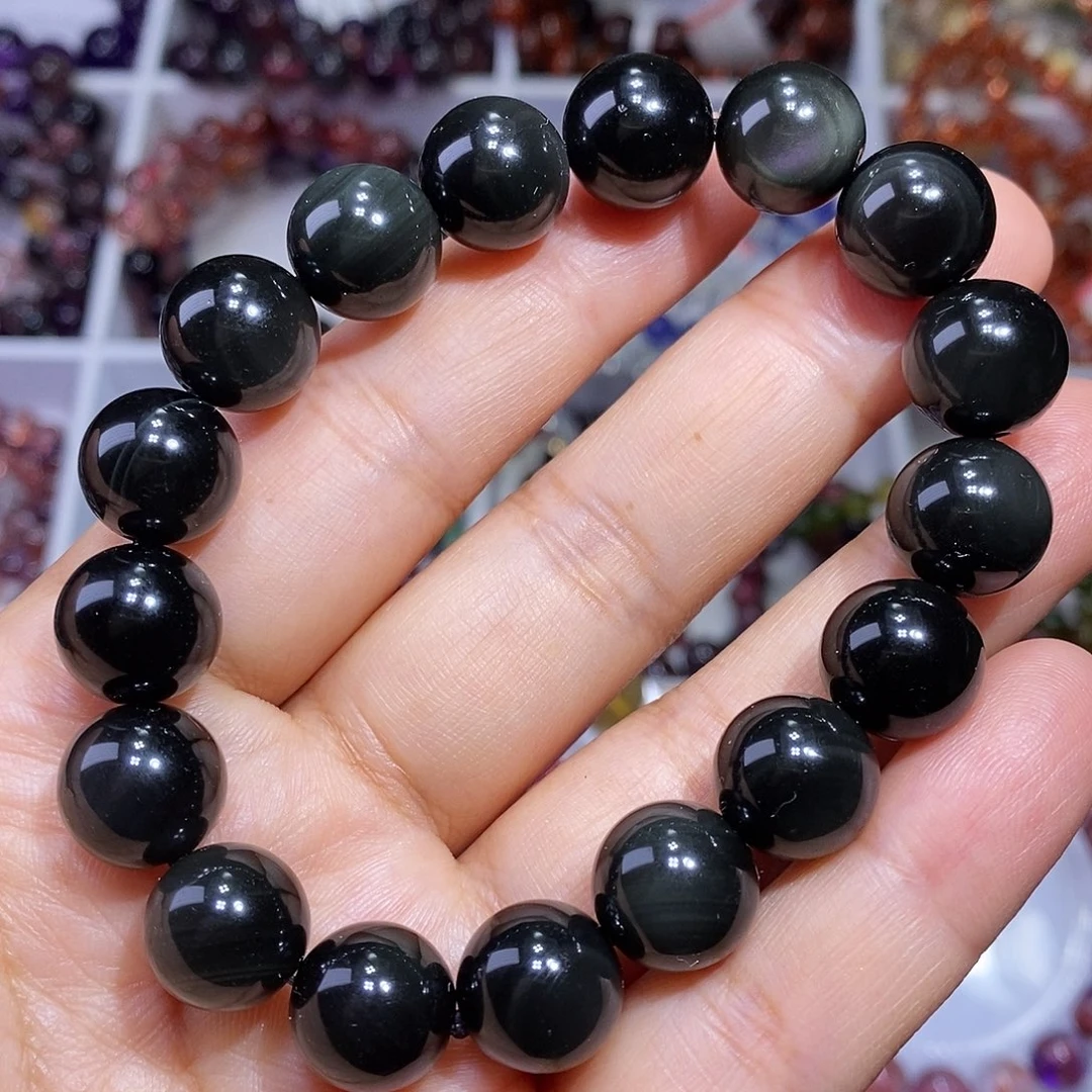 黑曜岩未镶嵌手链双眼黑曜石