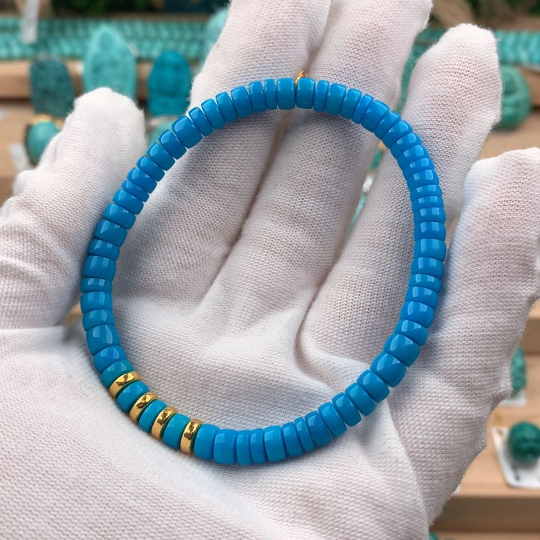 绿松石配饰足金镶嵌5.5