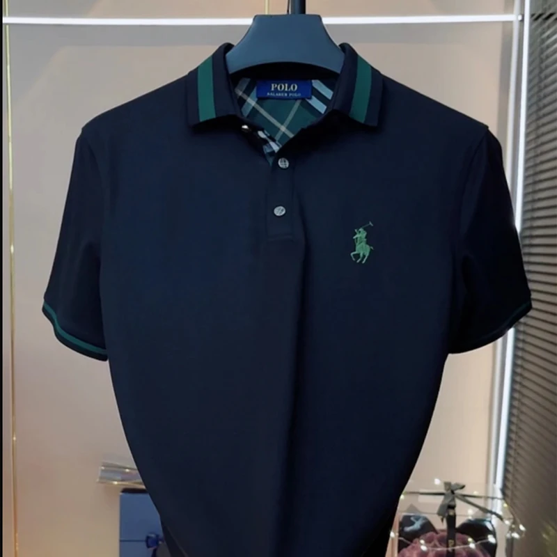 大绿标刺绣！男士短袖POLO衫夏季透气冰爽丝滑休闲百搭上衣半袖