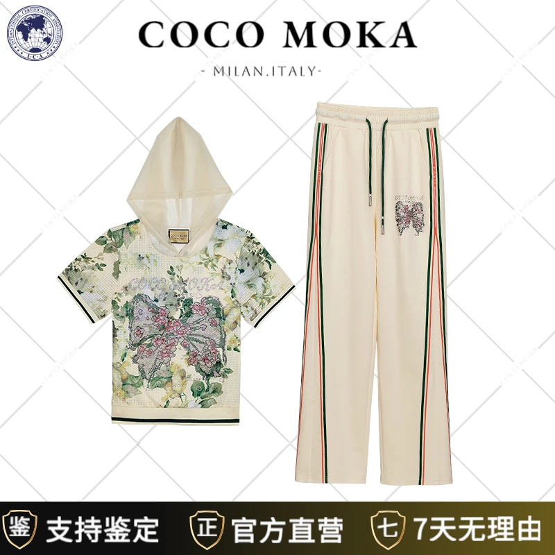 2025夏季新款短袖连帽运动休闲套装女士时尚宽松潮流【TZ5334】