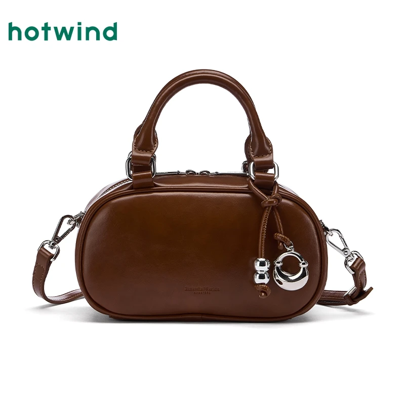 热风2025年春季新款女士百搭挂件手提秋冬休闲斜挎包B51W25111