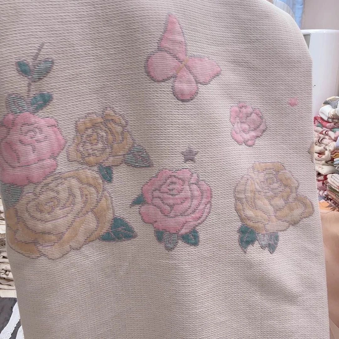 棉棉麻床盖蝴蝶玫瑰230/250