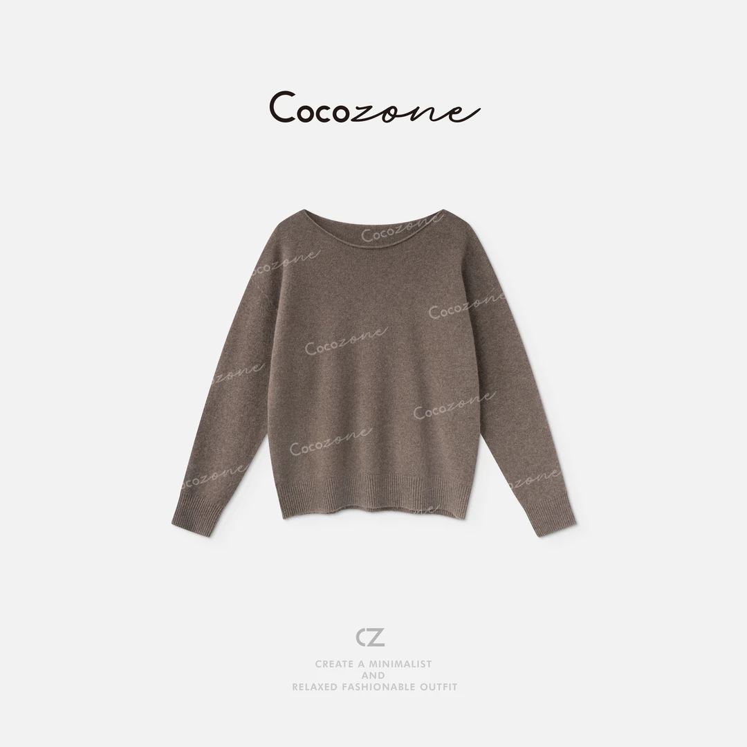 COCO ZONE刘一一【绵羊毛混纺】圆领优雅纯色毛织上衣 CD2A1727