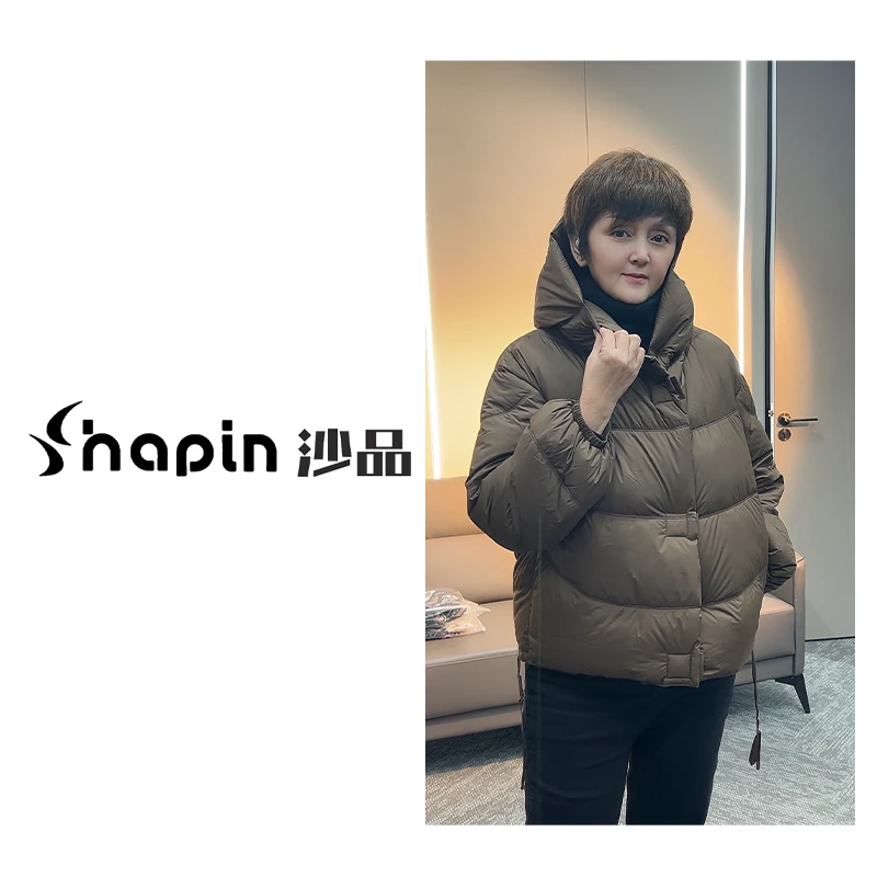 轻盈云朵短款90白鸭羽绒服休闲连帽气质秋冬保暖面包服女MLK5560