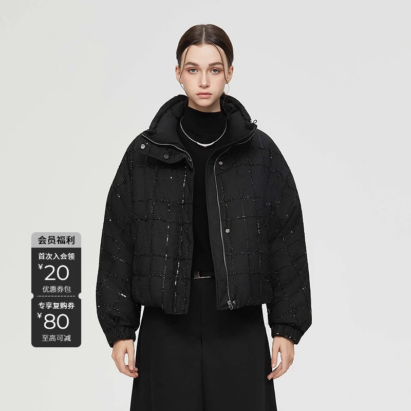 S·DEER圣迪奥女装【90鸭绒】冬季新款休闲短款立领显瘦保暖羽绒服