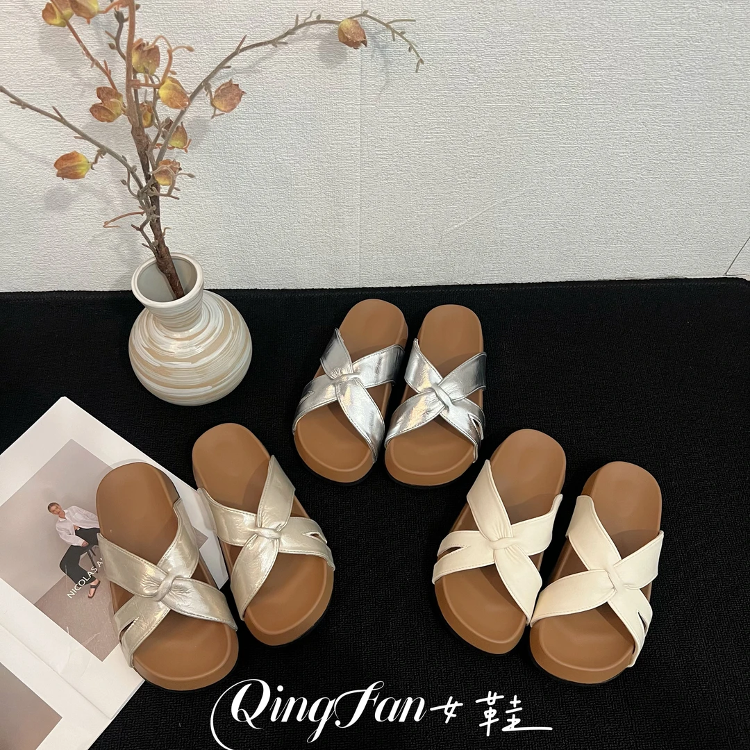 厚底一字拖女外穿2025新款夏季配裙子软底仙女风休闲百搭沙滩凉拖