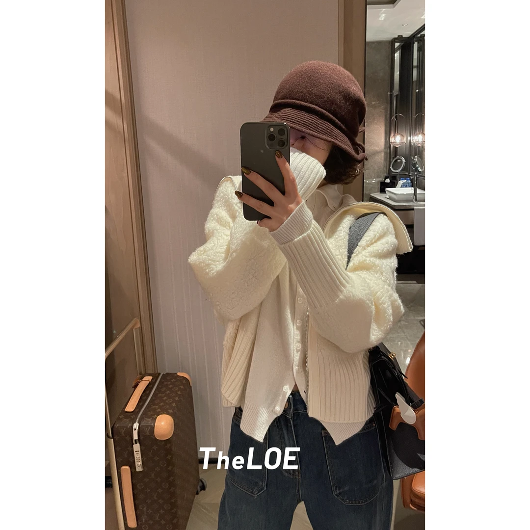 TheLOE/【全羊毛颗粒大翻领毛衣】宽松外套#LE-YY26344#LE-YY26330