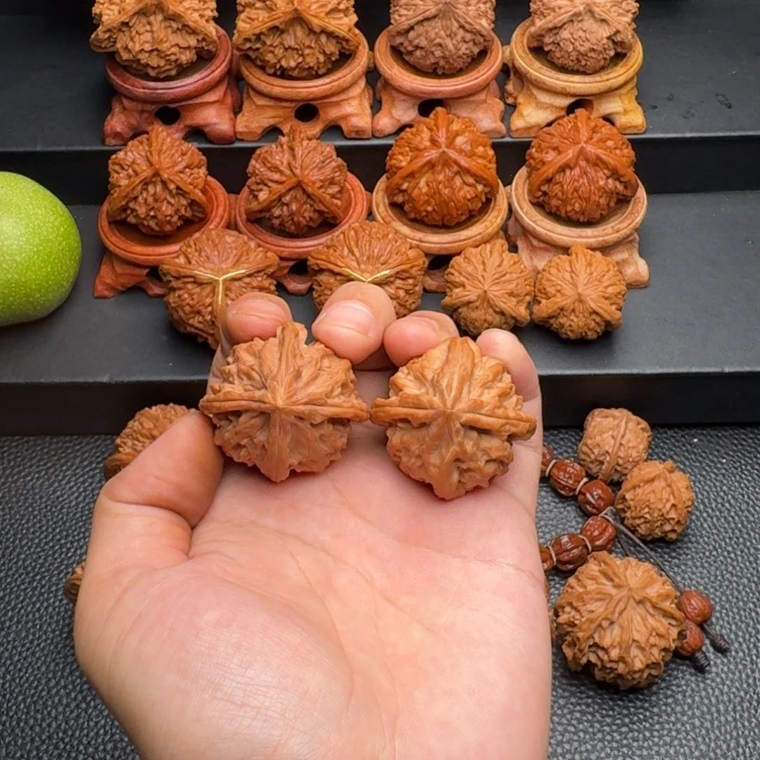 文玩核桃把件曹大龙四棱毕业款精品配对