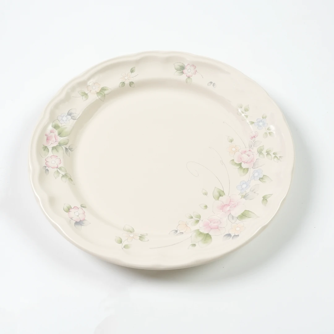 陶瓷263mm茶花平盘2个