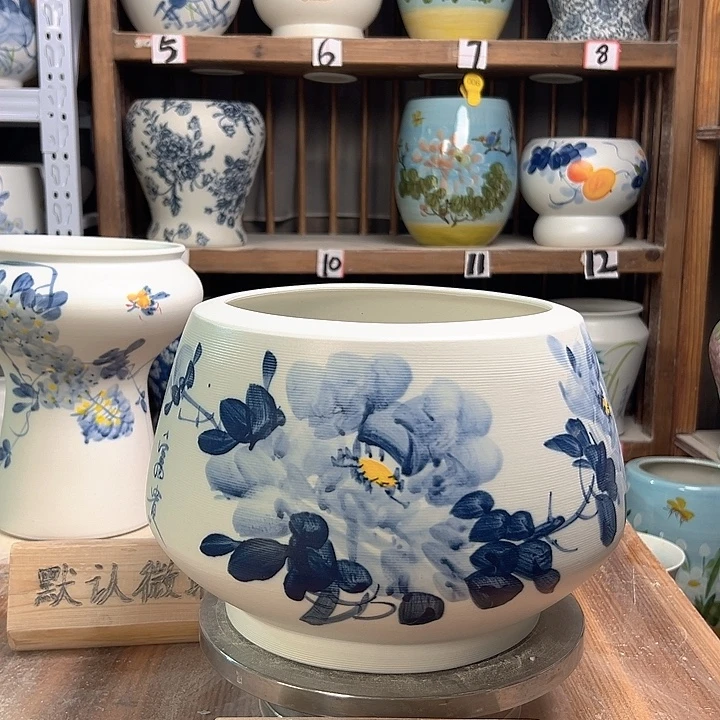 陶聚宝盆兰兰牡丹陶瓷