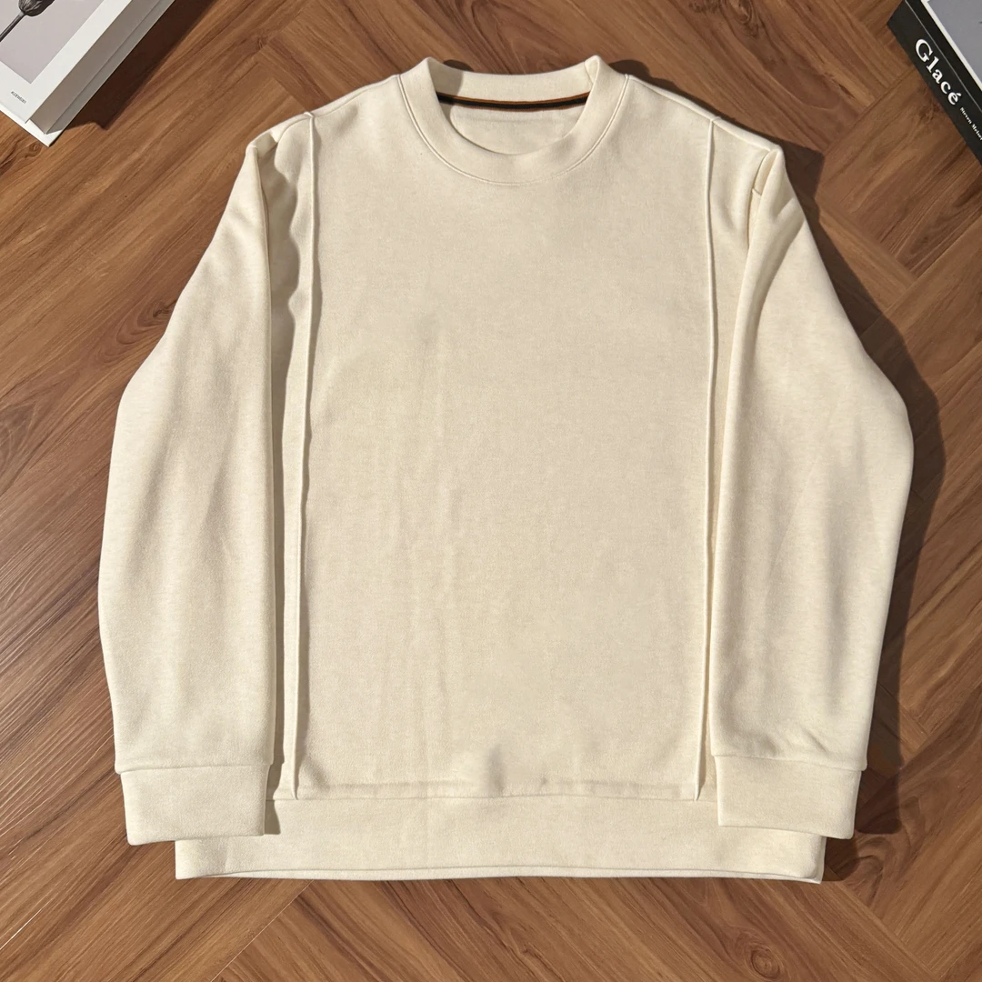 马丁叔叔 纯色长袖时尚长袖高定男装百搭男士圆领秋季-756