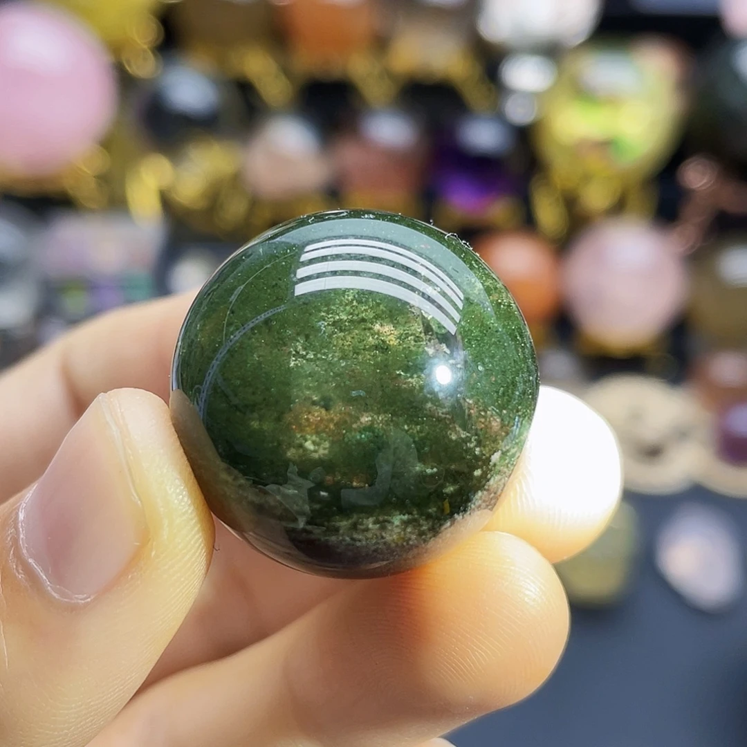 未镶嵌珠宝半成品水晶天然绿幽灵26.7mm