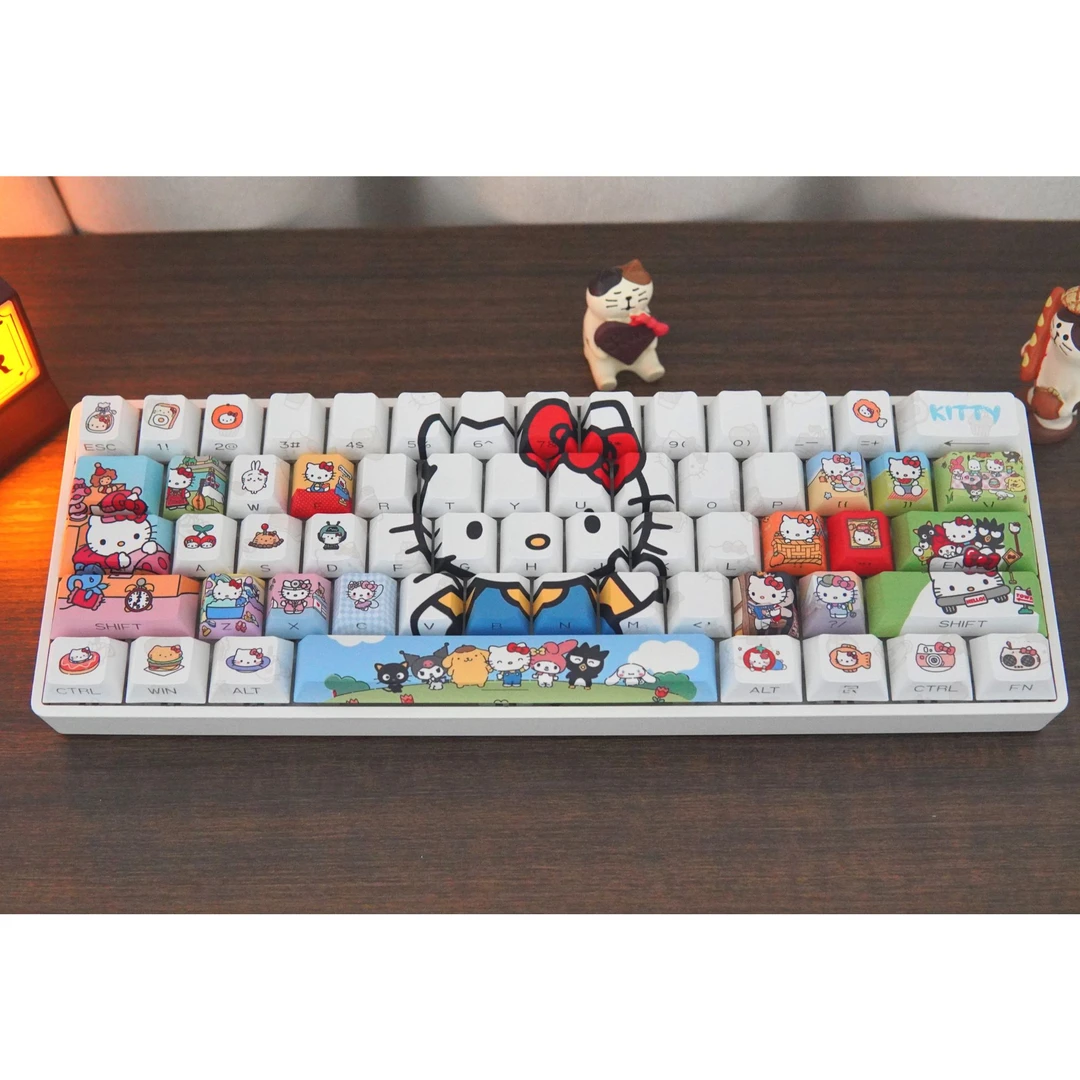 【Hello kitty】原厂侧刻透光PBT热升华高颜值kitty猫可爱卡通键帽