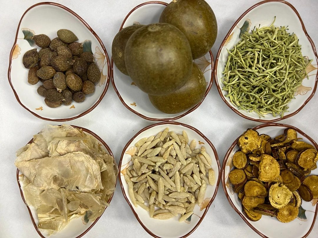 金银花麦冬甘草木蝴蝶胖大海罗汉果