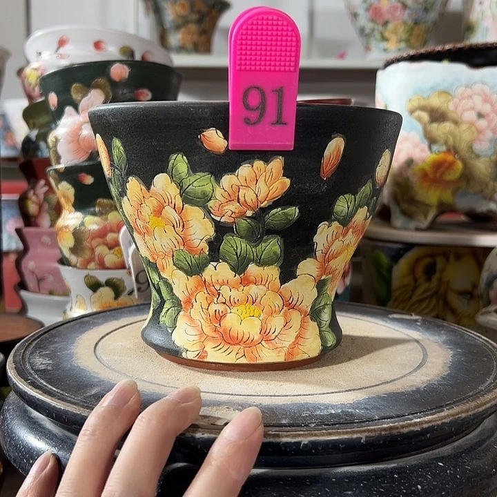 景德镇陶瓷手绘花盆