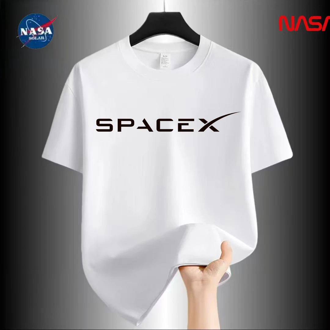 NASA联名纯棉夏季圆领短袖T恤微宽松时尚男女同款休闲百搭19