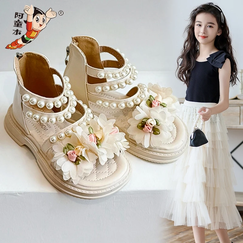 阿童木断码童鞋女童凉鞋2025新款夏季小女孩公主鞋儿童宝宝罗马凉
