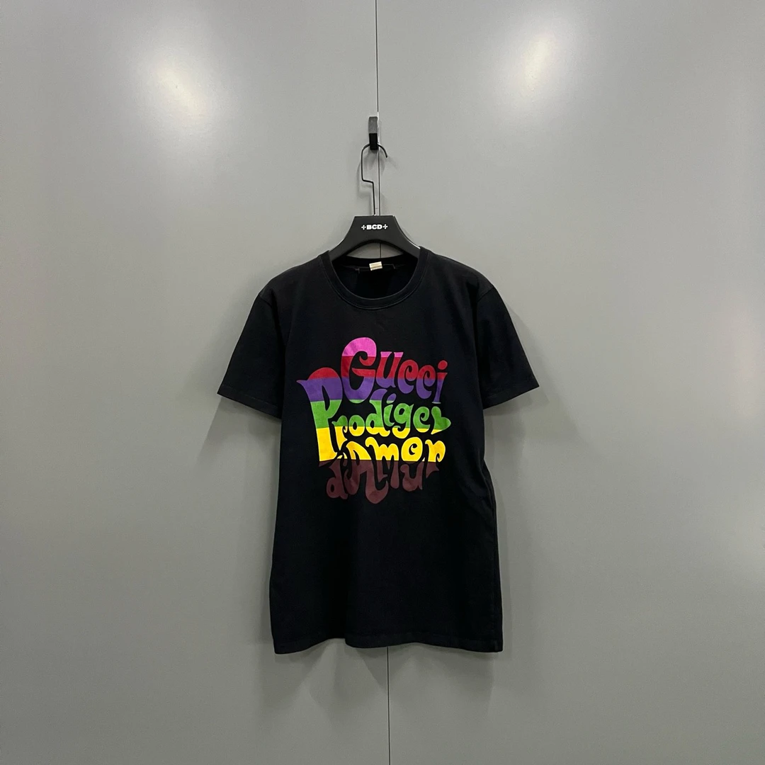 95新 GUCCI/古驰 (ll) 字母印花短袖 XS码/011615