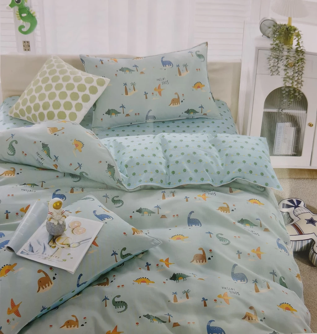 全棉60支长绒棉【缩水后1.5×2米被子用】单人学生斜纹可爱纯棉被罩