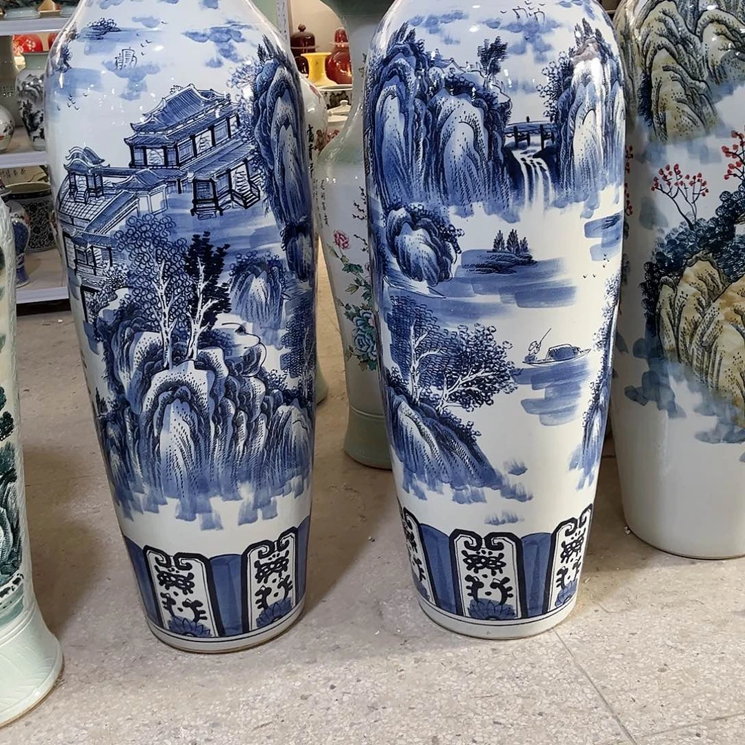 且***惜景德镇陶瓷大花瓶