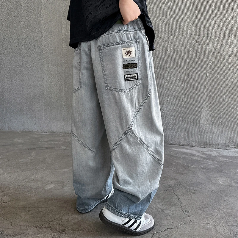 【2025夏款上新】男童夏季牛仔裤儿童薄款直筒休闲裤中大童夏装长裤