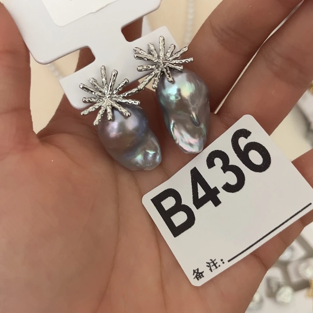 合金淡水珍珠耳饰