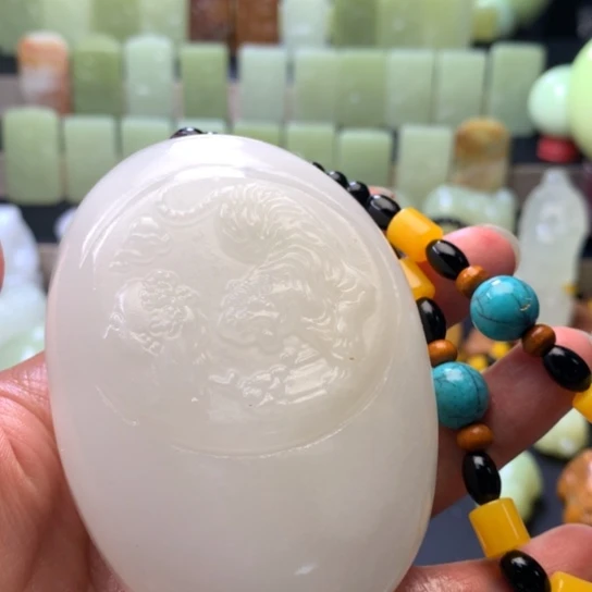 石材方解石手把件