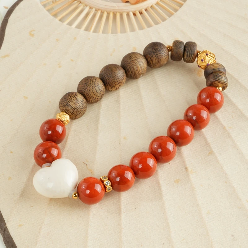 爱心南红沉香手串 多样性发一 HTC-038