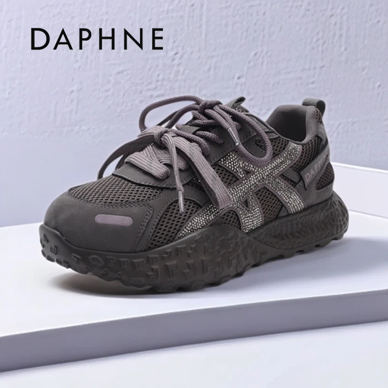 达芙妮网面德训鞋女2025秋季新款休闲运动鞋轻便不累脚阿甘鞋跑鞋