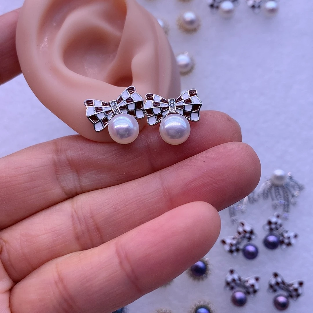 淡水珍珠耳饰合金