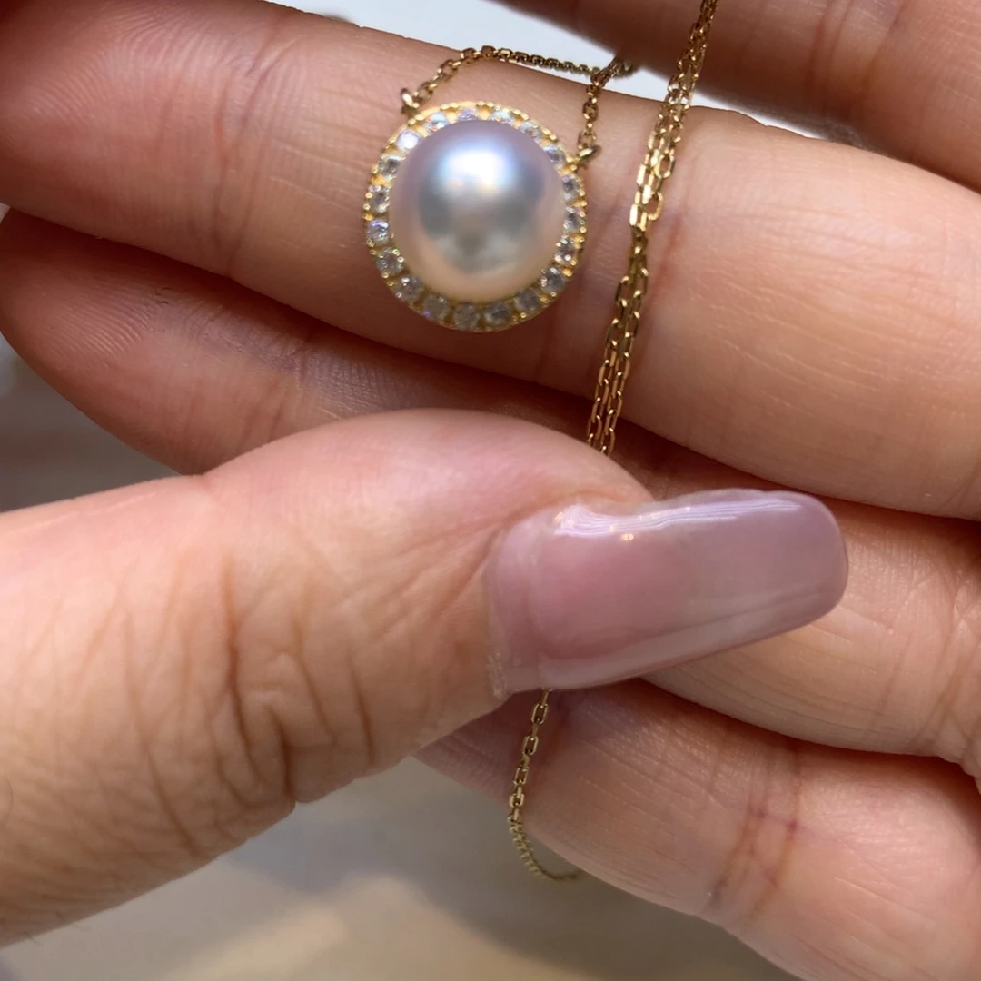 颈饰银S925镶嵌海水珍珠