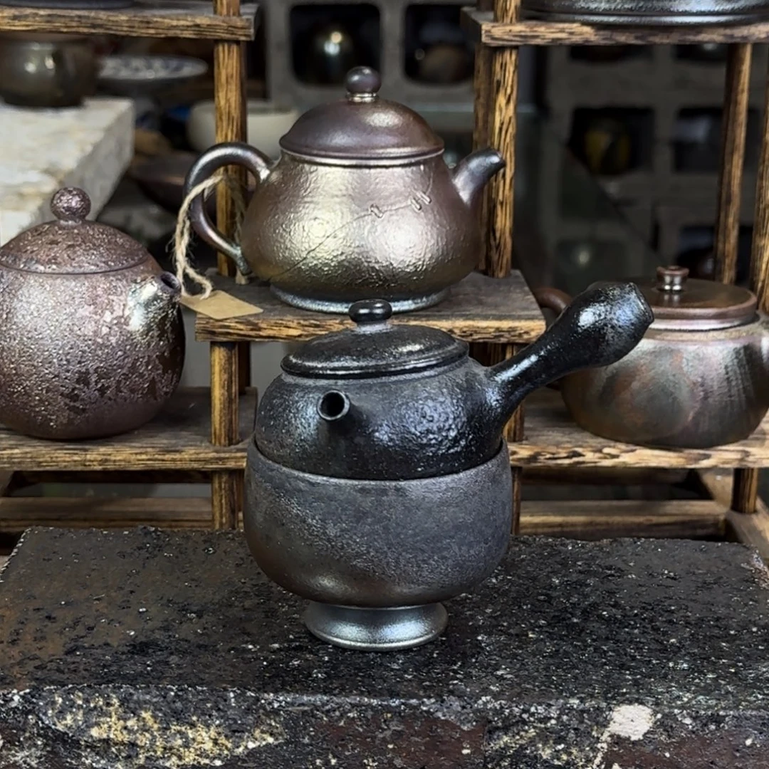 非遗建水紫陶紫泥柴烧茶具孤品