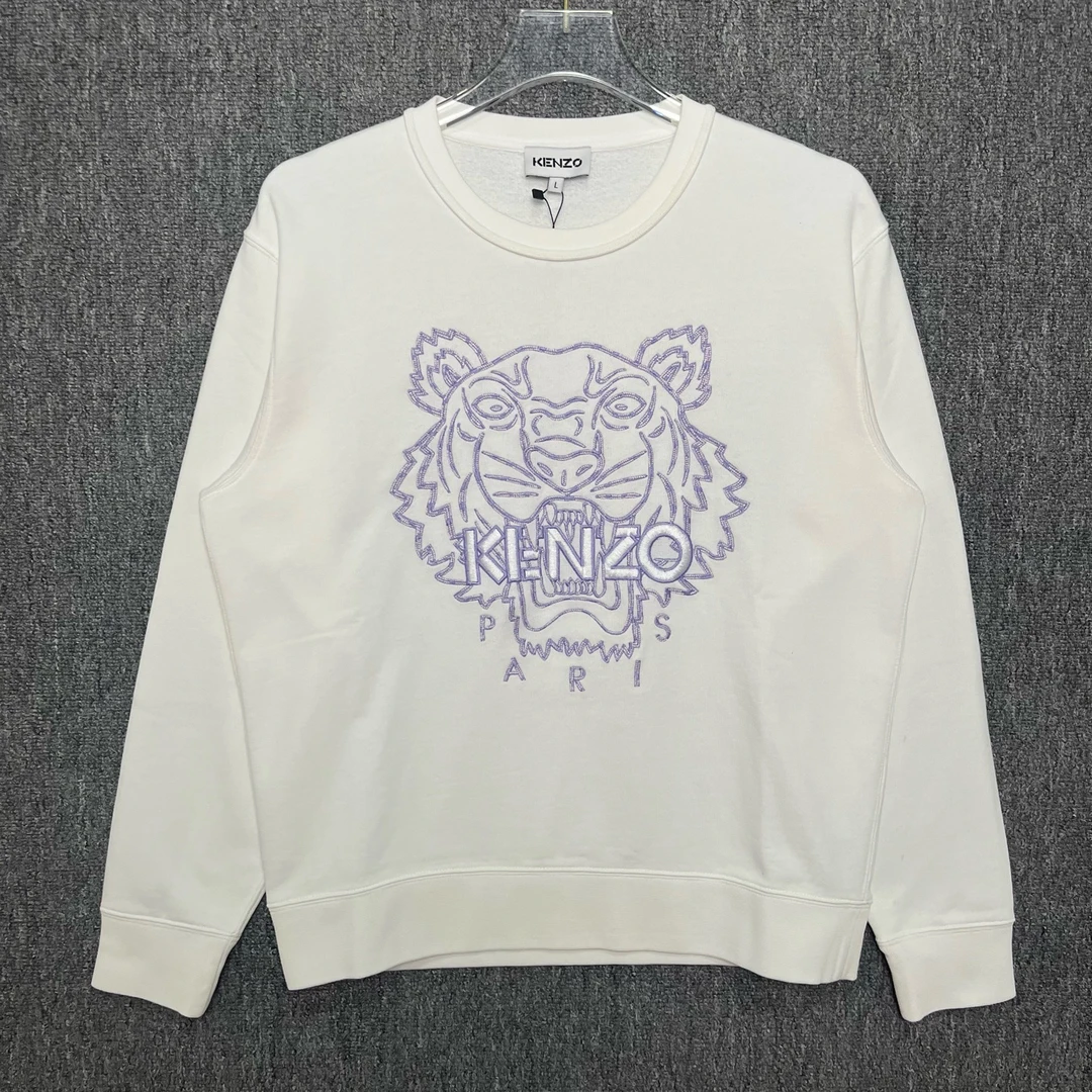 99新 KENZO/肯佐 SS22虎头徽标刺绣圆领卫衣/L码/99新/12967