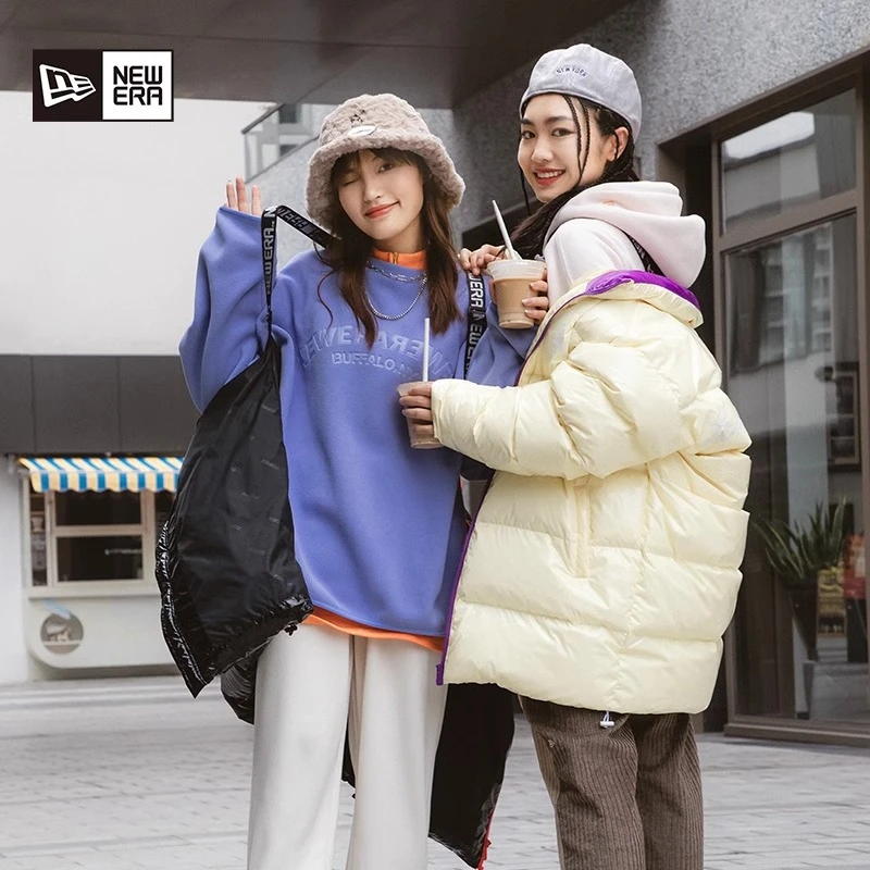 NE中长款冬季和煦冬日男女长款羽绒服保暖NY/LA潮流嫩黄