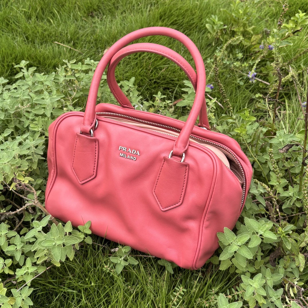 95新 Prada/普拉达 Prada 95新/二手 LL 粉色夹心inside手提包