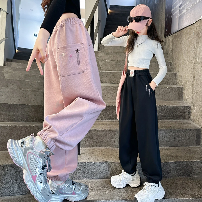 女童裤子春季儿童洋气休闲裤卫裤春秋款女孩中大童运动裤春装外穿