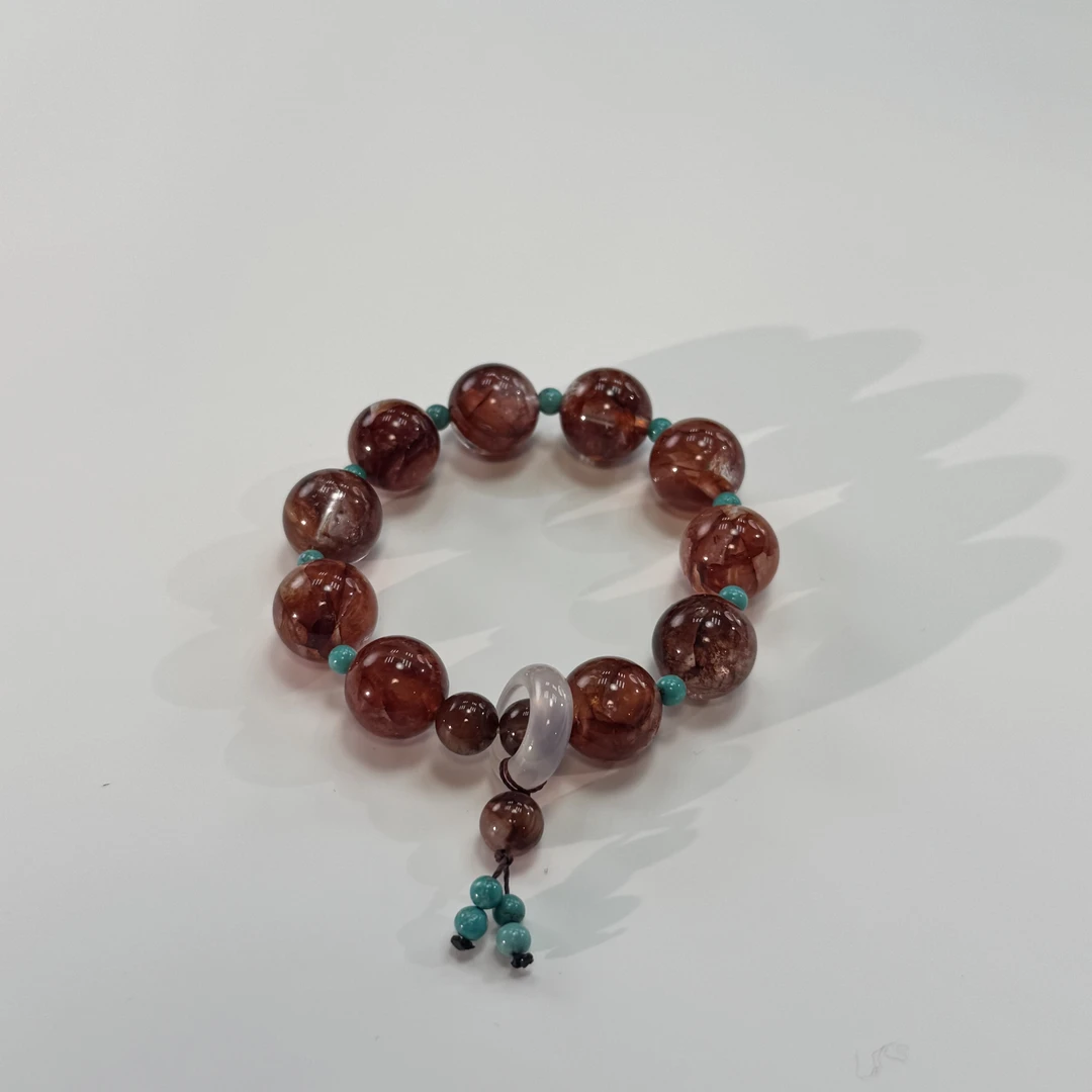 清货【车厘子】天然红胶花水晶手链手串（默认微瑕 不退不换）