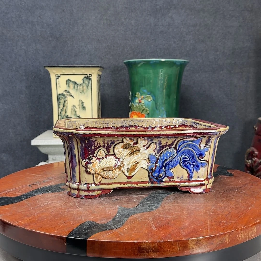 正宗岭南石湾盆内长30宽22深10