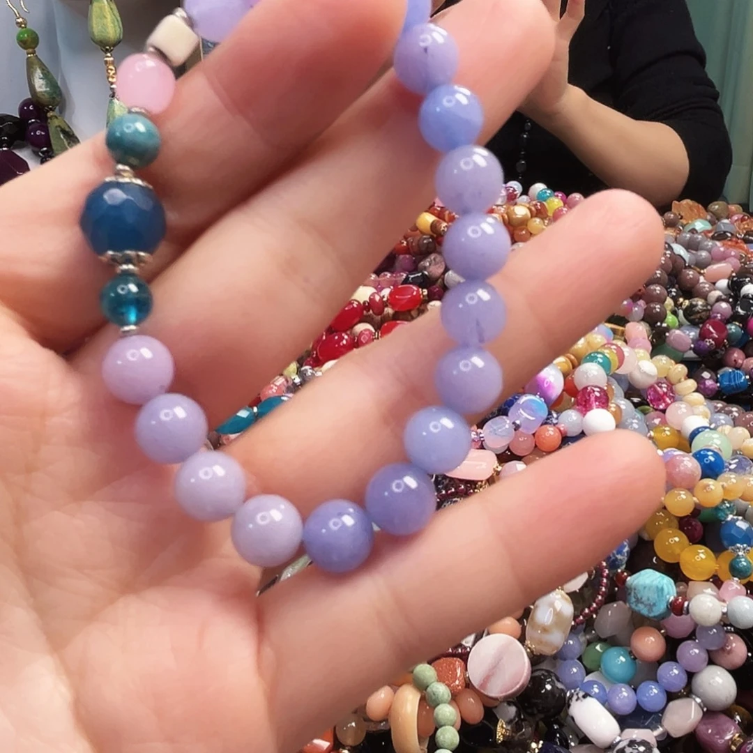 金***风玛瑙/玉髓足铂镶嵌手链玛瑙