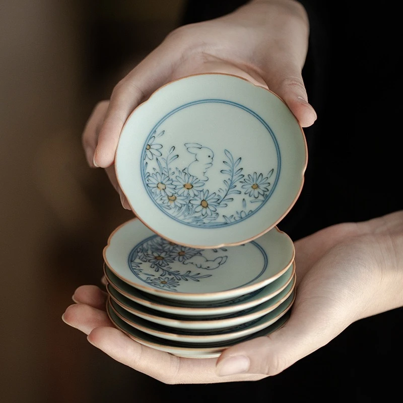 陶瓷青花中国风垫茶托复古杯托茶杯垫隔热防烫垫杯碟青花杯垫