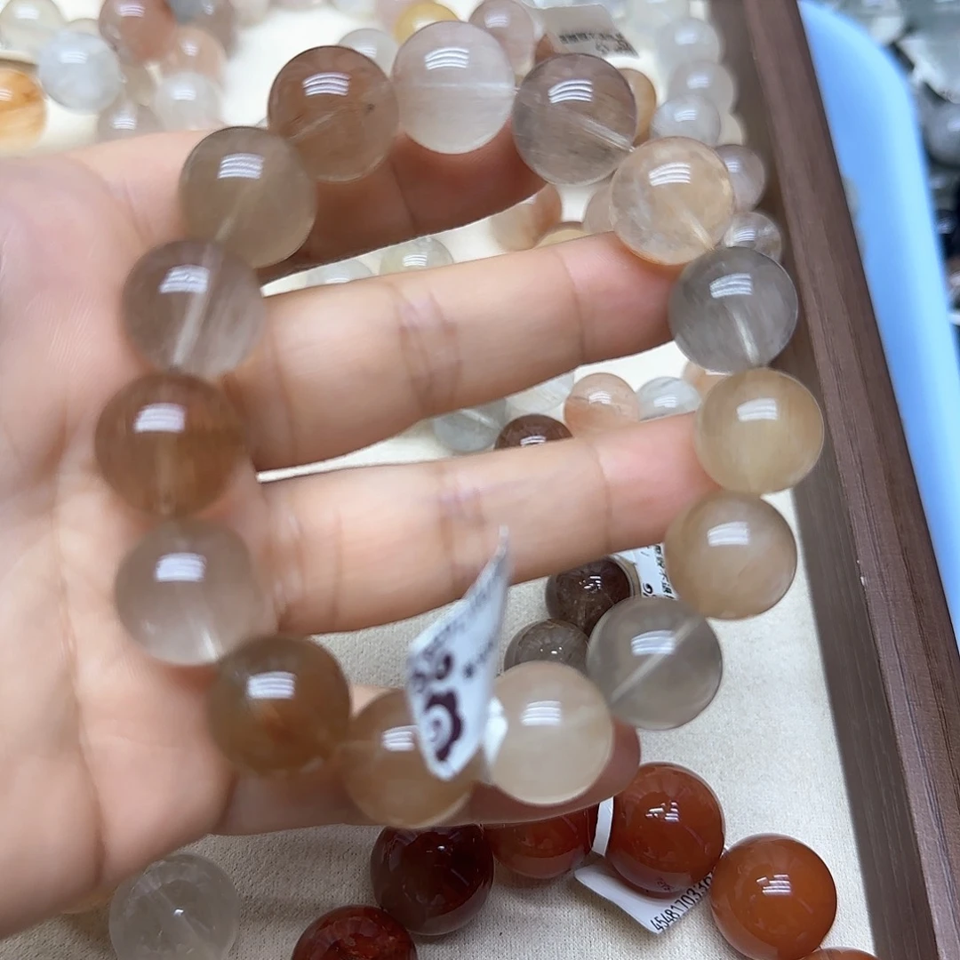 石英石铁合金彩兔毛手串