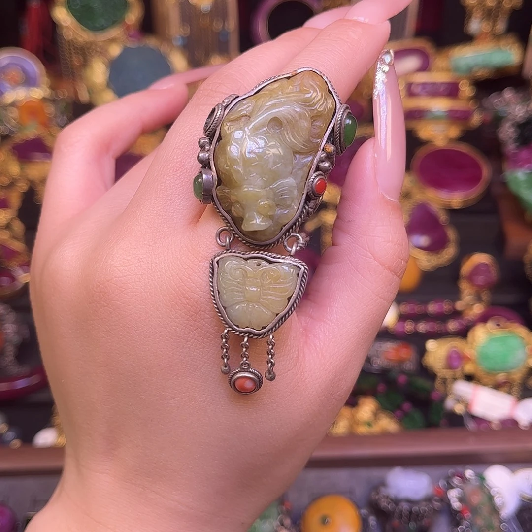 翡翠银S925镶嵌戒指