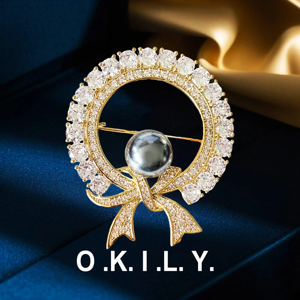 铜合金锆石胸针 【BR0444】复古宫廷风满锆胸针高档西装外套配饰