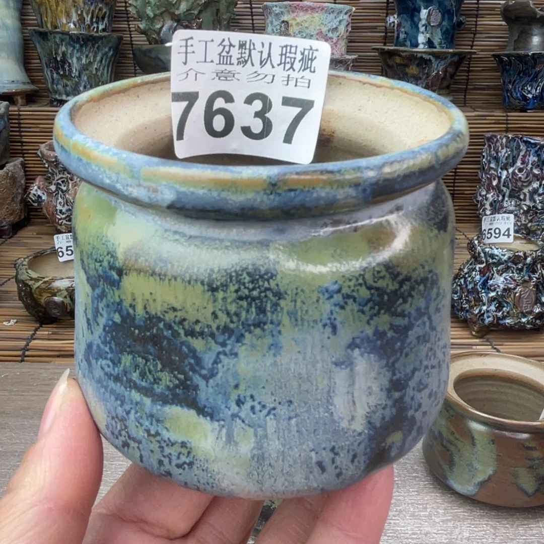 手工花盆默认瑕疵完美者勿拍