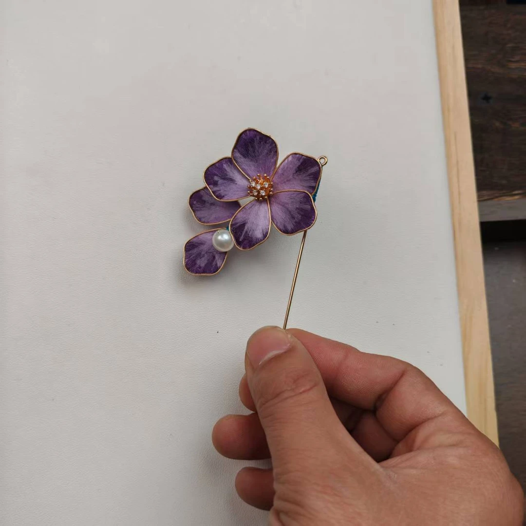 你好绒花3276  非遗绒花古风配饰 （手工制品 默认微瑕）发夹